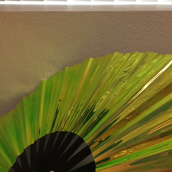 PRE-LOVED LASR - Acid Drip Iridescent Fluid Rave Fan- MISC104 - Picture 5 of 7